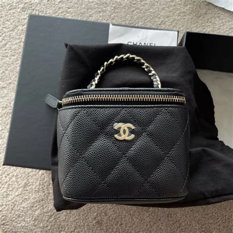 chanel vanity case small vs mini|Chanel mini vanity case bag.